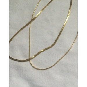 Herringbone Necklace for Women Dainty 14k Gold Snake Chain Necklace Layer